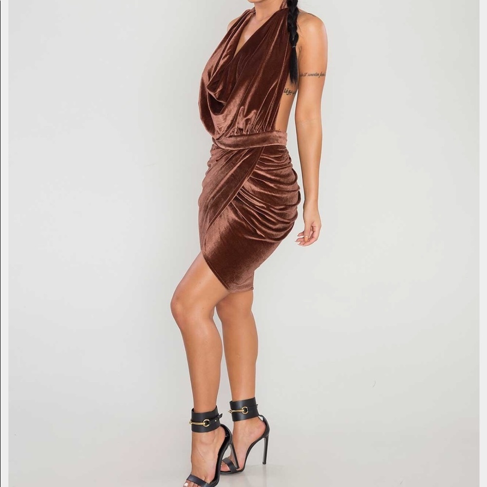 COPY - Brown velvet dress